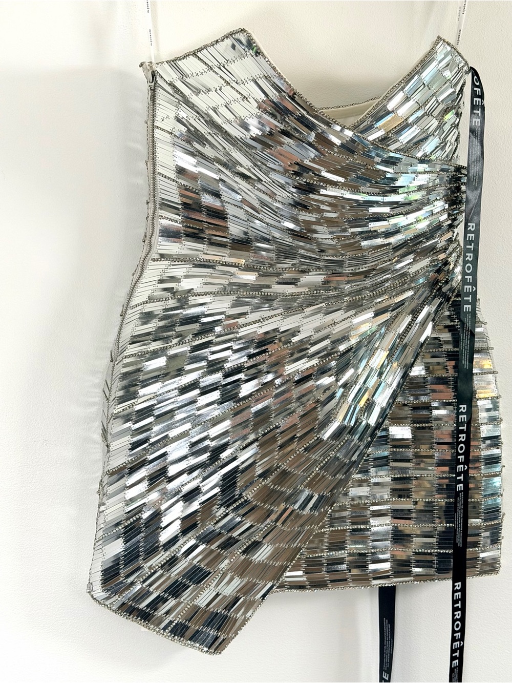Retrofete Aura Silver Embellished Dress Size Small M $1998 - Picture 9 of 16